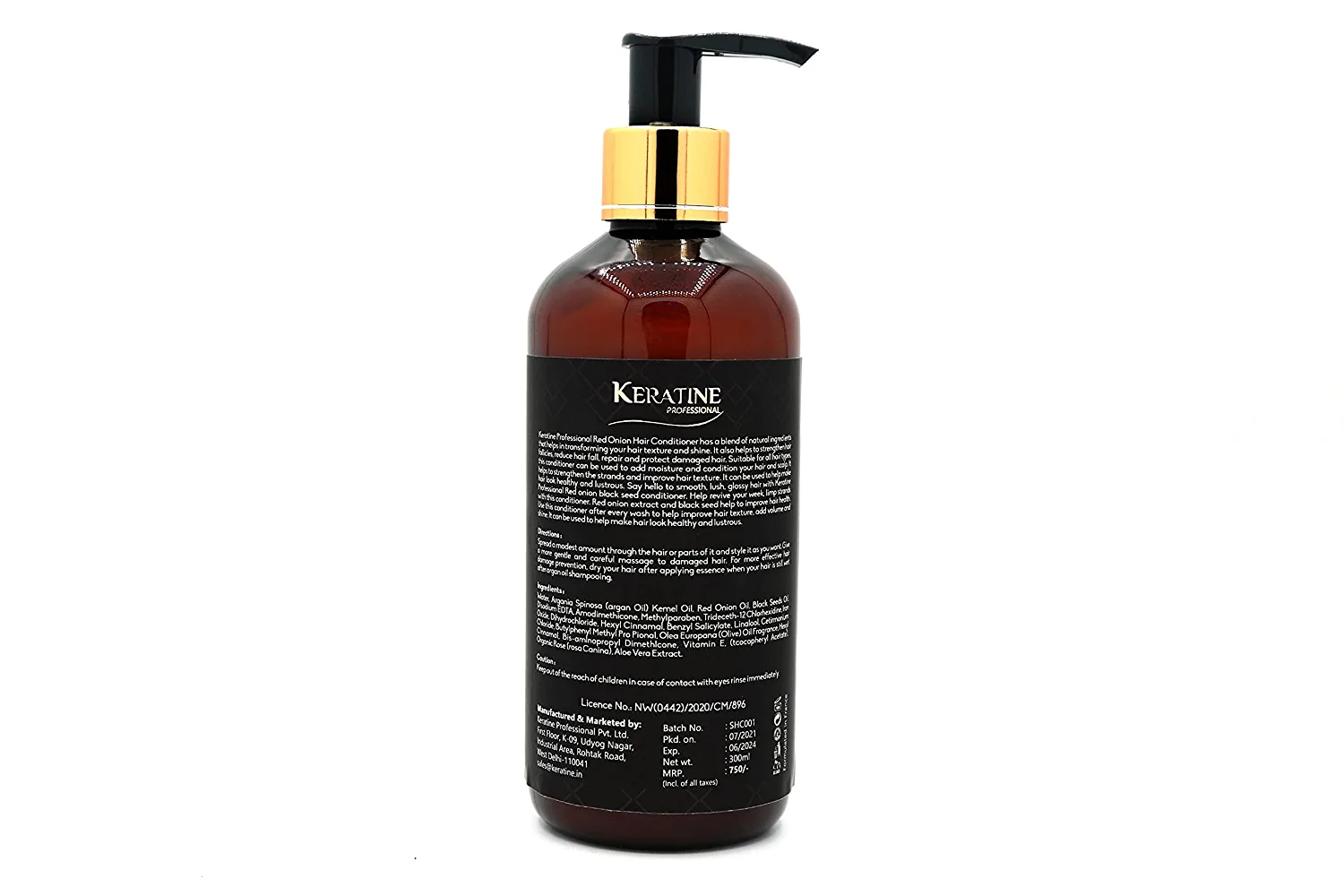 Keratine Professional – Onion Oil & Black Seed Conditioner – 300ml & Hair Fall Defense & For Thinning & Weak Hair