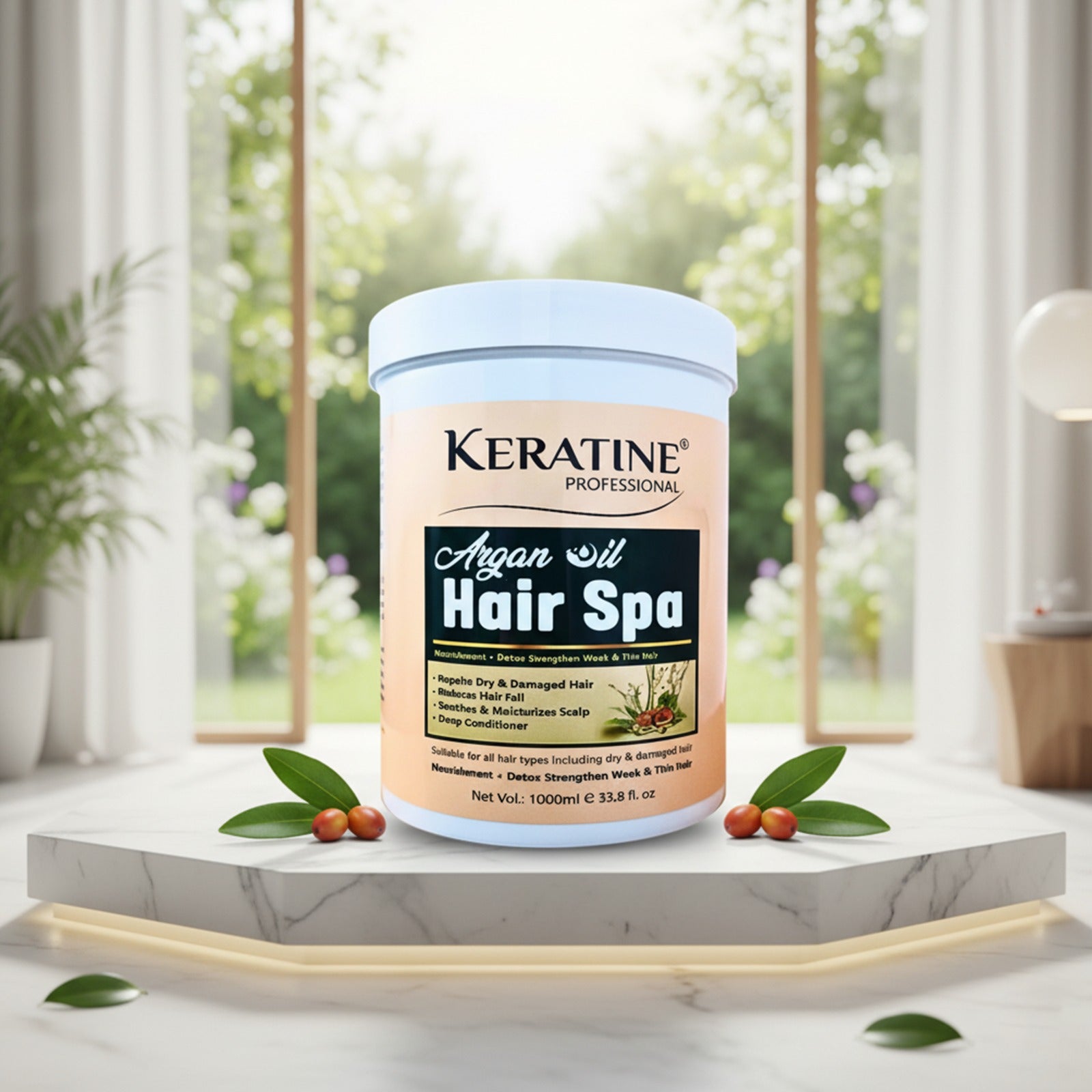 Keratine Professional Argan Oil Hair Spa - With Deep Nourishment & Shine (1000ml)