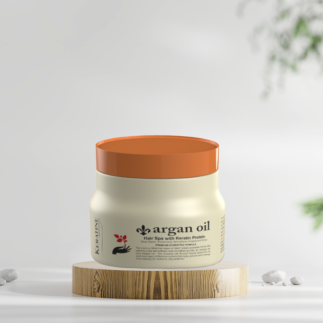 Keratine Professional – Argan Oil Hair Spa with Sulphate-Free Repair – 500ml & Deep Nourishment & Repair & Ideal for Dry and Frizzy Hair