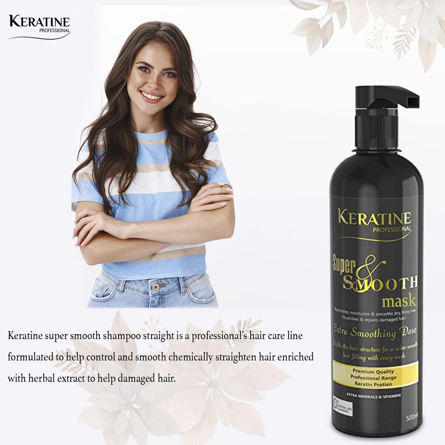 Keratine Professional – Super Smooth Repair Hair Mask with Deep Nourishment & Shine – 300ml & Smoothens & Adds Shine & Ideal for Dry and Frizzy Hair