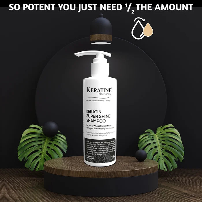 Keratine – Super Shine Shampoo with Increased Strength & Smoothness – 500ml & Enhances Shine for Healthy Hair