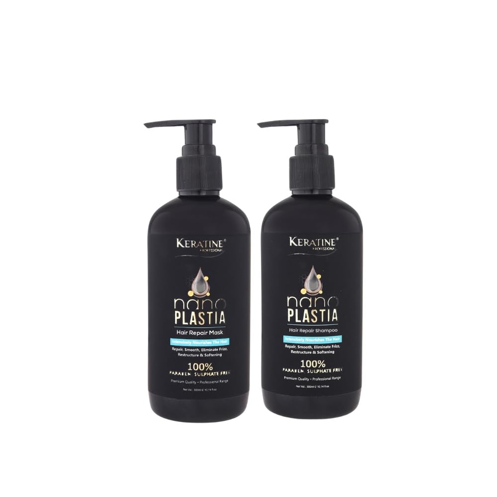 Nano Plastia Hair Repair Shampoo & Mask Combo 300 ml Each - Nourishing Formula
