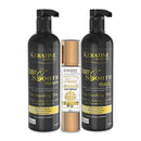 Keratine Super Smooth Repair Hair Shampoo & Mask (500ml)  + Shiner Boost Hair Serum (50ml) - Nourishing Formula