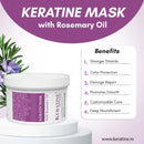 Keratin & Sulphate-Free Hair Mask with Rosemary Oil – For Damaged Hair – 500ml & Restores and Strengthens Hair – Ideal for Dry & Damaged Hair
