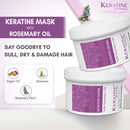 Keratin & Sulphate-Free Hair Mask with Rosemary Oil – For Damaged Hair – 500ml & Restores and Strengthens Hair – Ideal for Dry & Damaged Hair