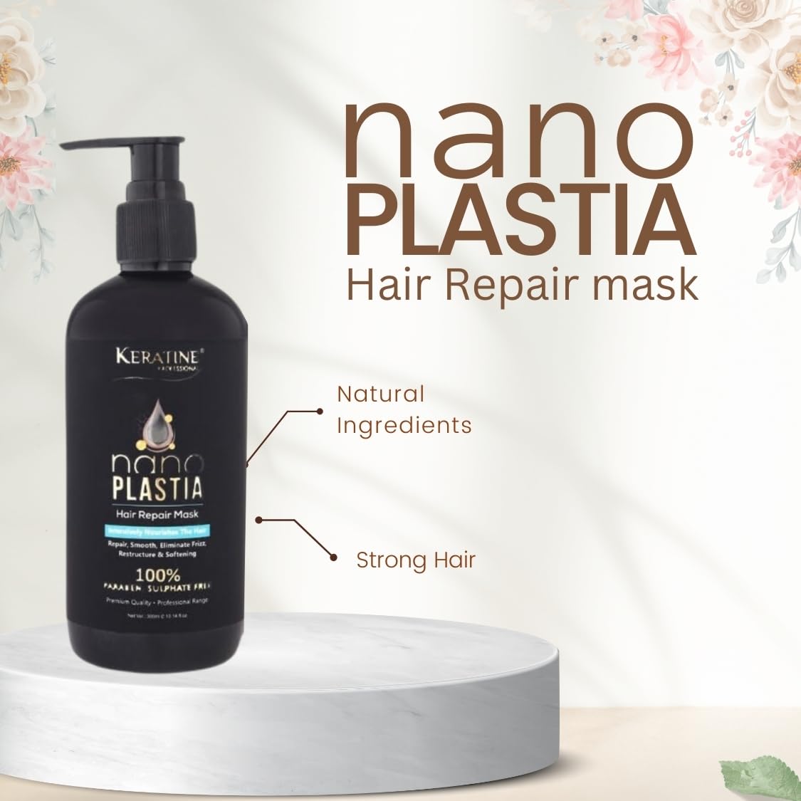Nano Plastia Hair Repair Shampoo & Mask Combo 300 ml Each With 100 ml Serum