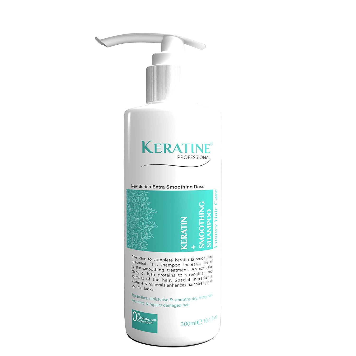 KERATINE PROFESSIONAL Shampoo| Infused With Keratin, Almond Oil, Jojoba Oil And Shea Butter For Curly Wavy And Straight Hair - Shampoo For Dry Damaged Or Color Treated Hai Made In India, 1 Count