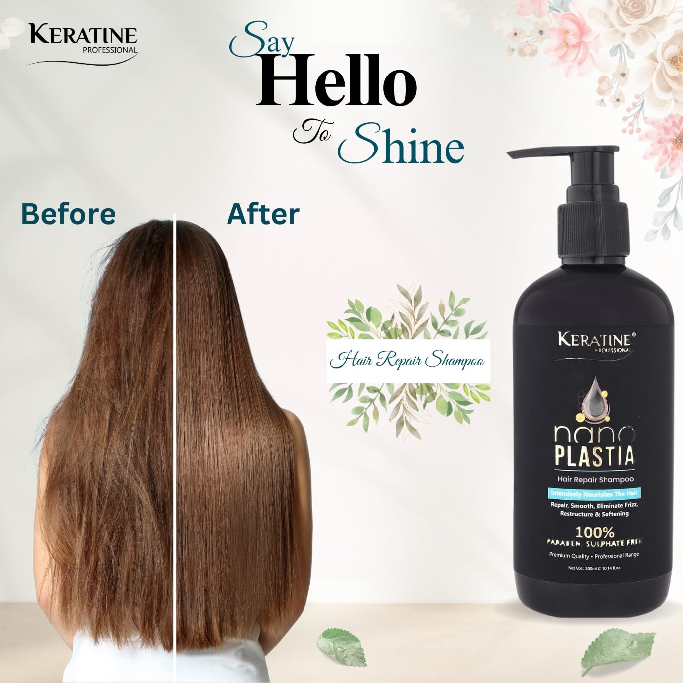 Nano Plastia Hair Repair Shampoo & Mask Combo 300 ml Each - Nourishing Formula