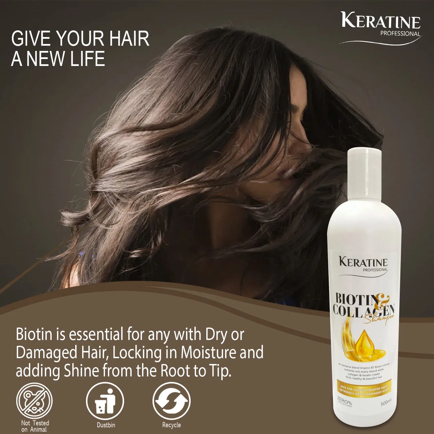 Keratine Professional – Collagen Shampoo with Strength & Shine – 500ml & Revitalizes and Strengthens for Radiant Hair — Shampoo (view 3)