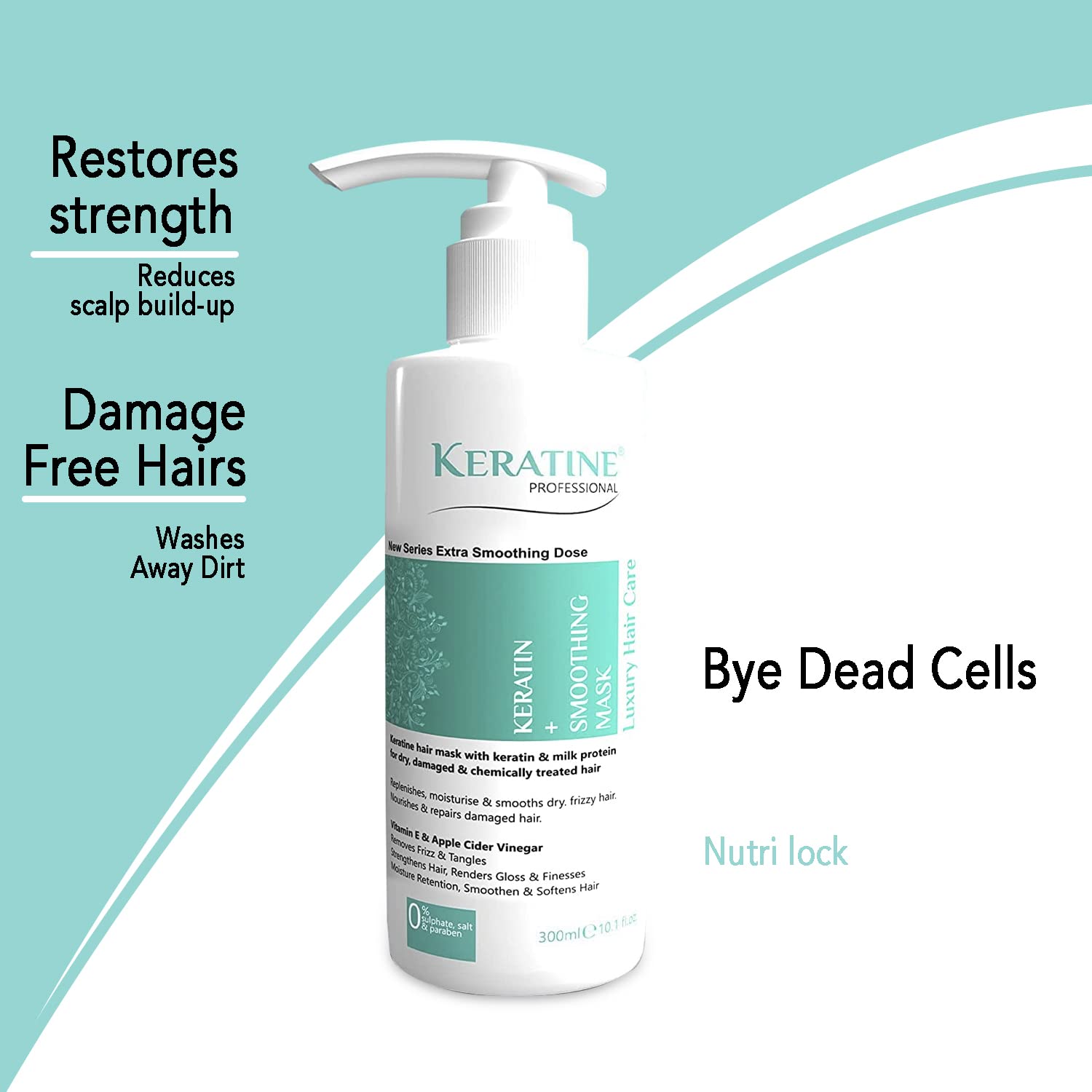 Keratine Professional – Hair Mask with Deep Repair & Hydration – 300ml & Intense Repair & Moisture & For Dry & Damaged Hair — Hair Mask (view 2)