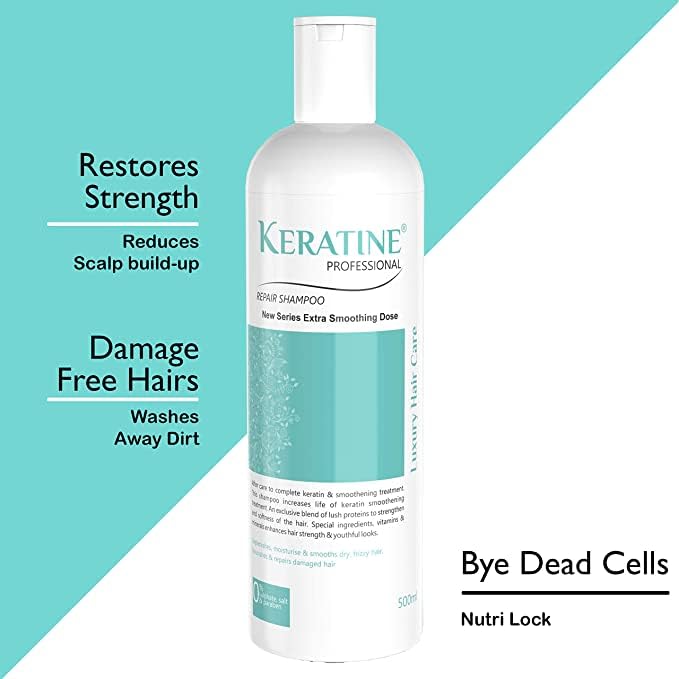 Keratin Professional Hair Repair & Smooth Therapy Set - 500 ml Shampoo + 500 ml Spa Treatment for Damaged Hair — Combo (view 4)