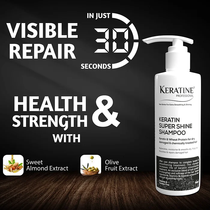 Keratine – Super Shine Shampoo with Increased Strength & Smoothness – 500ml & Enhances Shine for Healthy Hair — Shampoo (view 4)