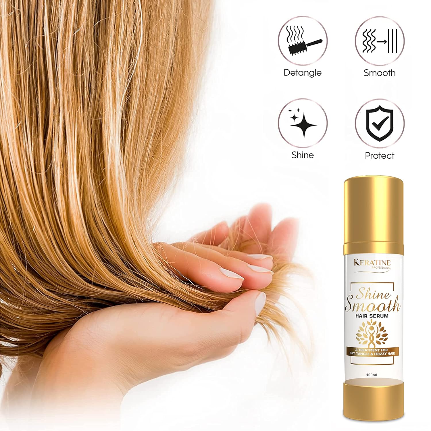 Keratine Professional Keratine Shampoo, Hair Mask & Serum Set (For Smooth, healthy hair) (100ml) - Nourishing Formula — Combo (view 3)