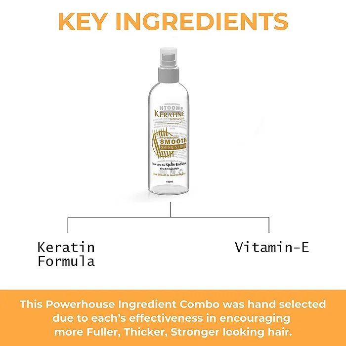 Keratine Professional Shine Smooth Hair Serum - With Silky & Frizz Free (100ml) — Hair Serum (view 3)