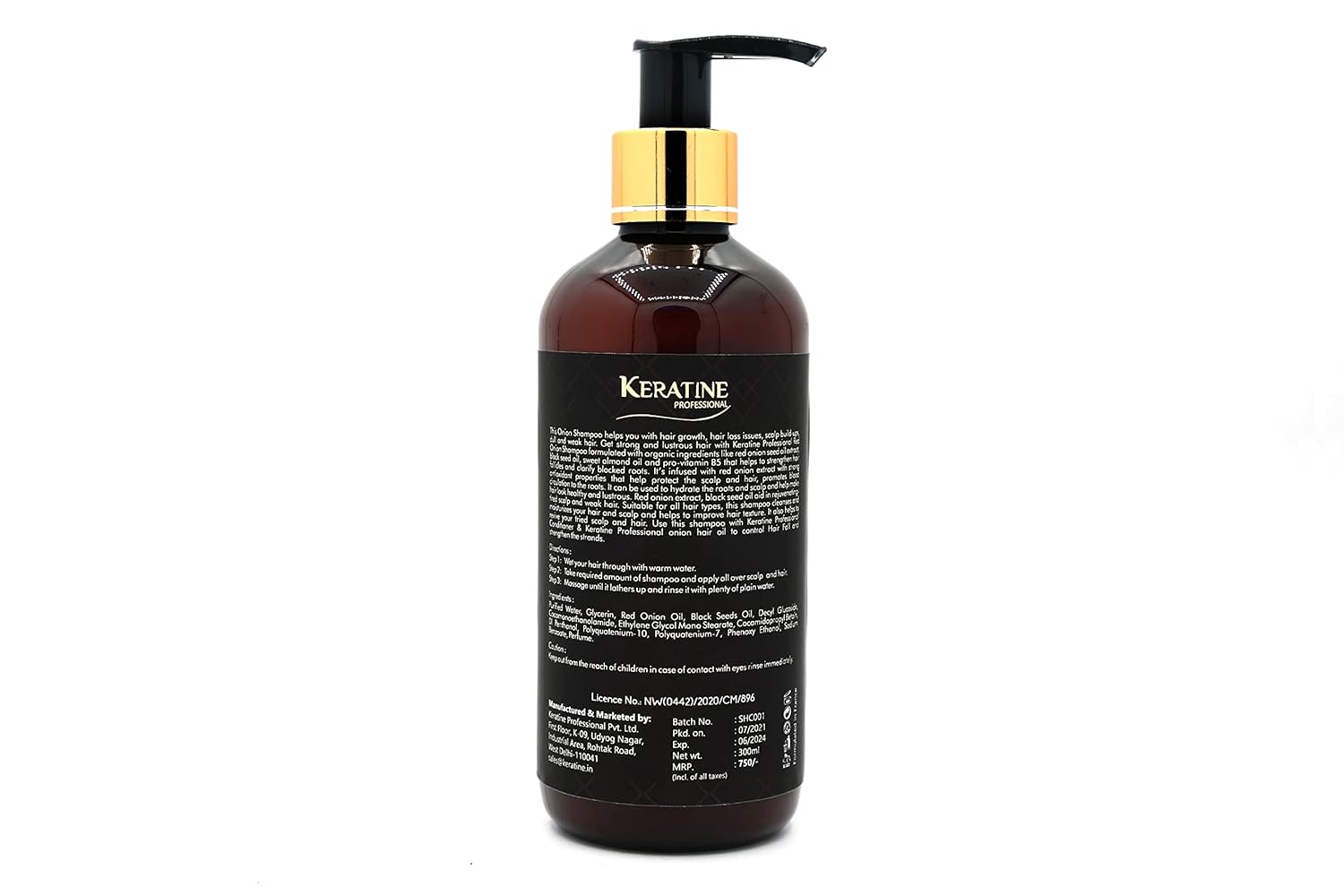Keratine Professional – Sulphate-Free Onion Oil & Black Seed Shampoo – 300ml & Nourishing Formula for Healthy Hair Care — Shampoo (view 2)