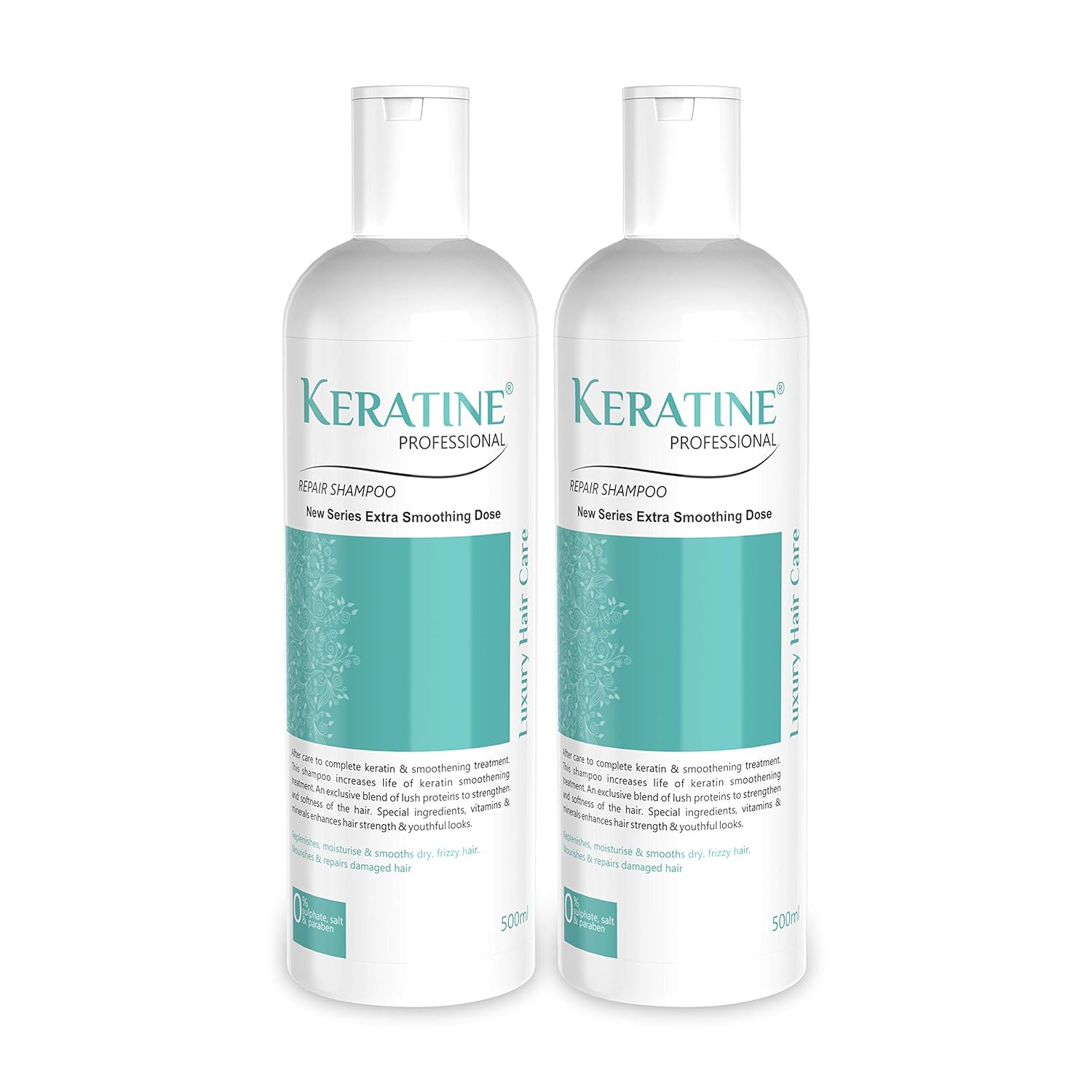 Keratine Professional Sulphate Free Shampoo Combo (500ml) - Nourishing Formula