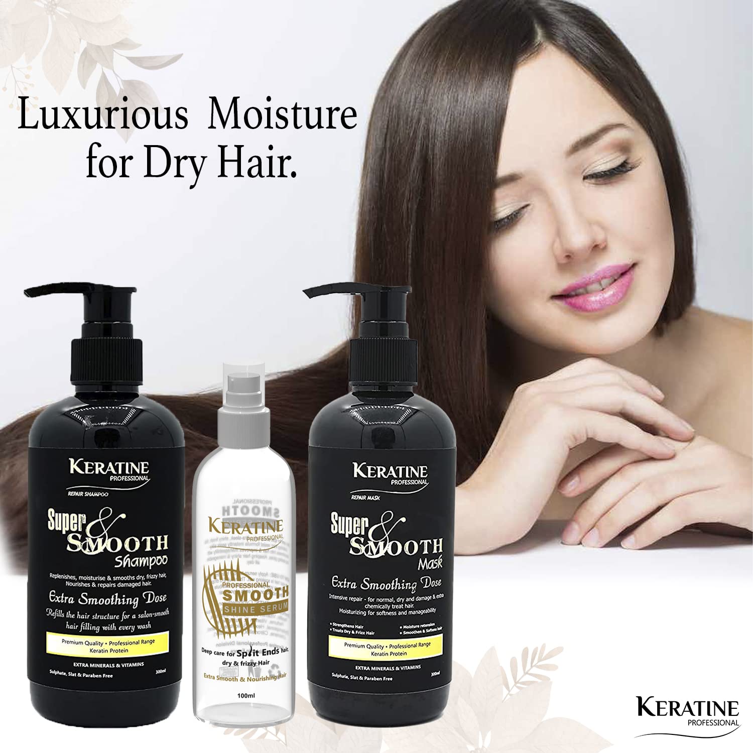 Keratine Super Smooth Hair Care Trio (300ml) - Nourishing Formula — Combo (view 2)