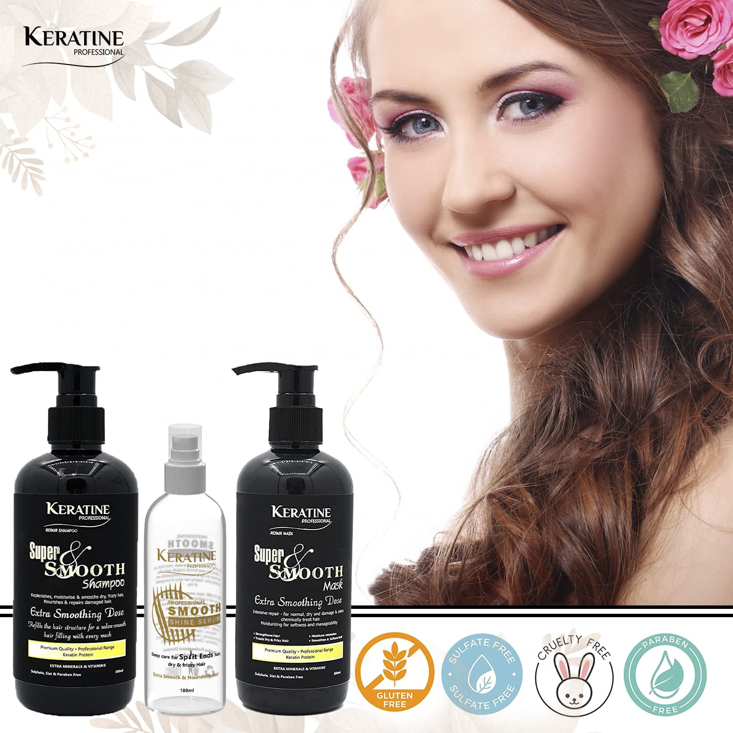 Keratine Super Smooth Hair Care Trio (300ml) - Nourishing Formula — Combo (view 4)