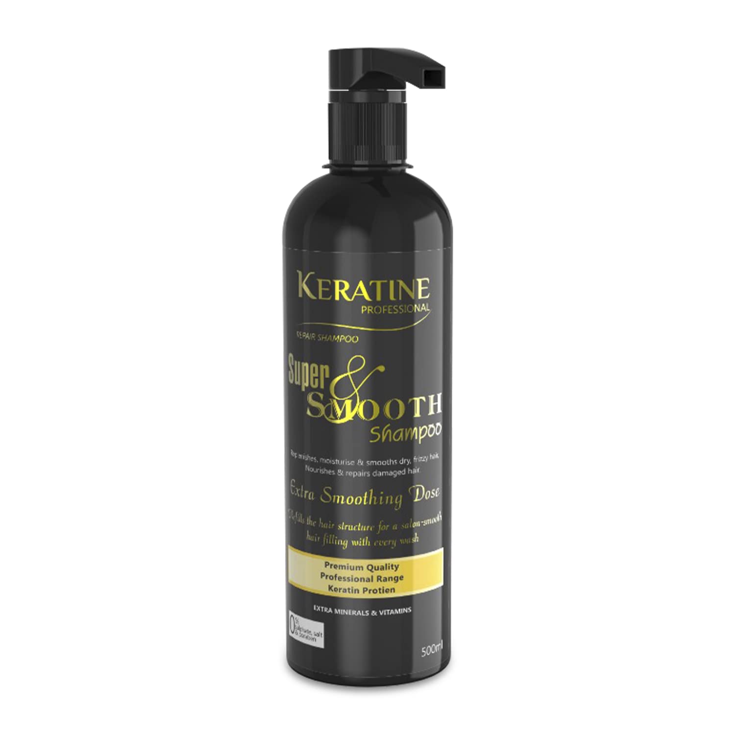 Keratine Professional Super Smooth Hair Shampoo ? Frizz-Free Shine - 500ml & Smoothness & Shine for All Hair Types