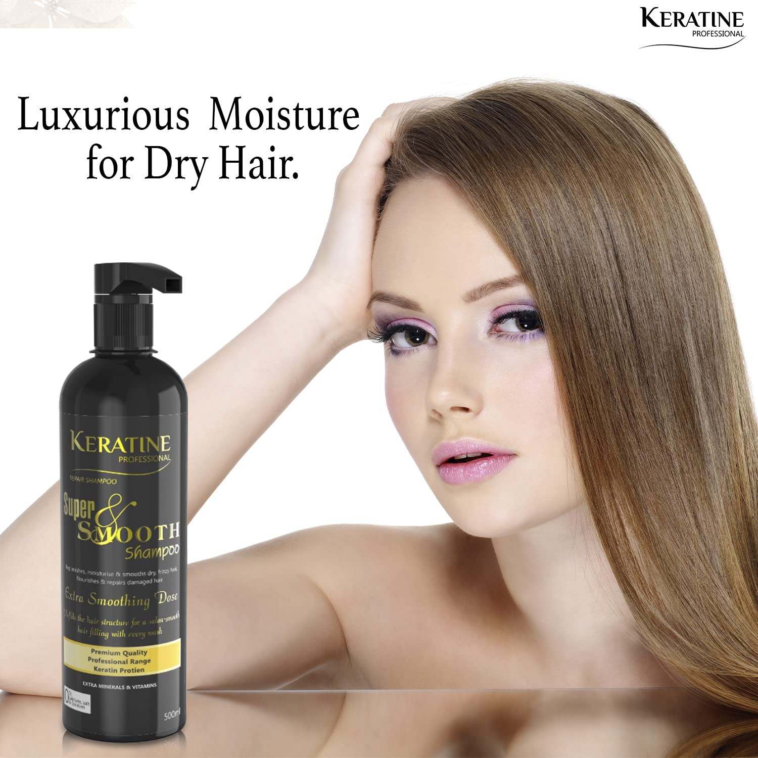 Keratine Professional Super Smooth Hair Shampoo – Frizz-Free Shine - 500ml & Smoothness & Shine for All Hair Types — Shampoo (view 6)