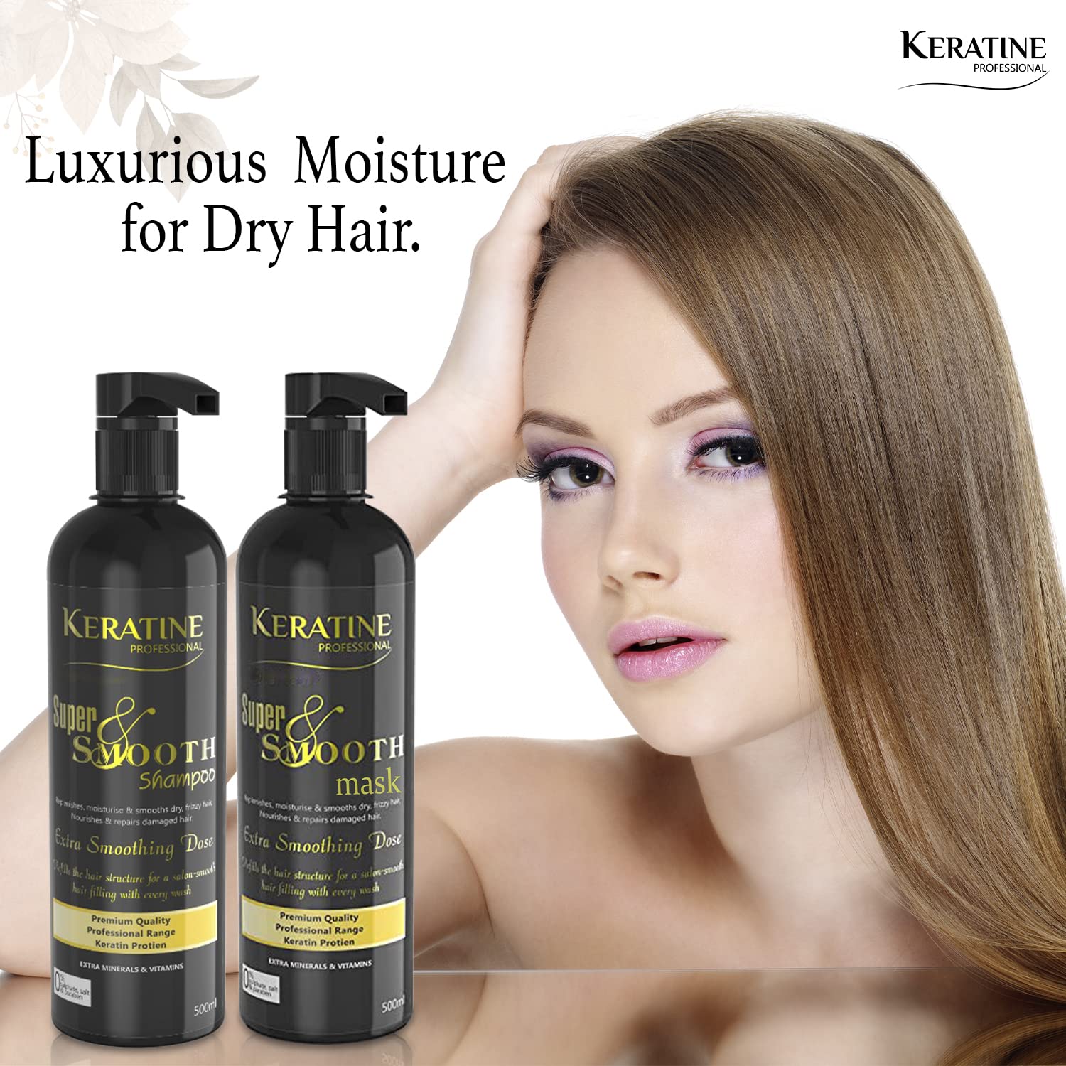 Keratine Super Smooth Repair Hair Shampoo and Mask - Deep Repair and Smoothness — Combo (view 3)