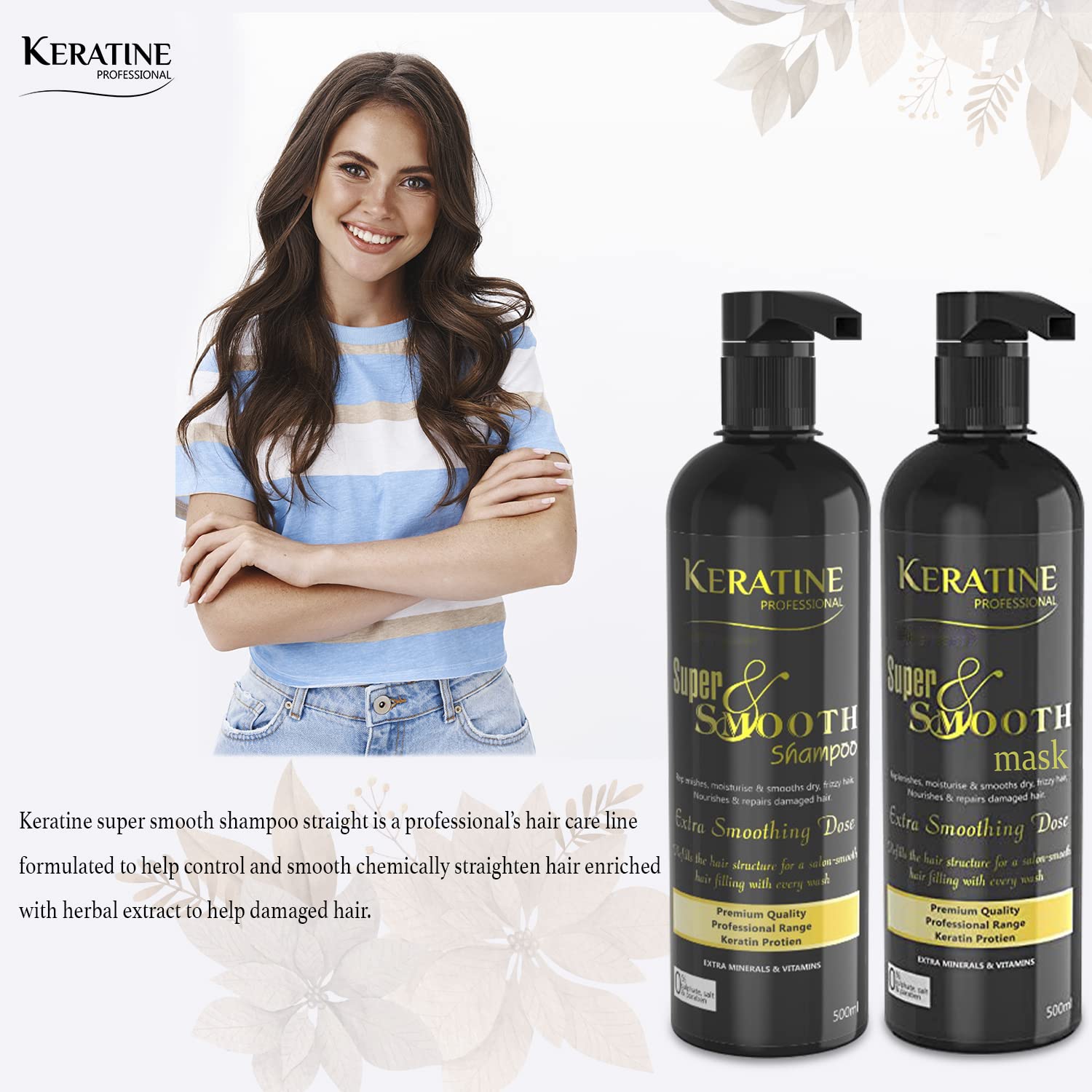 Keratine Super Smooth Repair Hair Shampoo and Mask - Deep Repair and Smoothness — Combo (view 4)