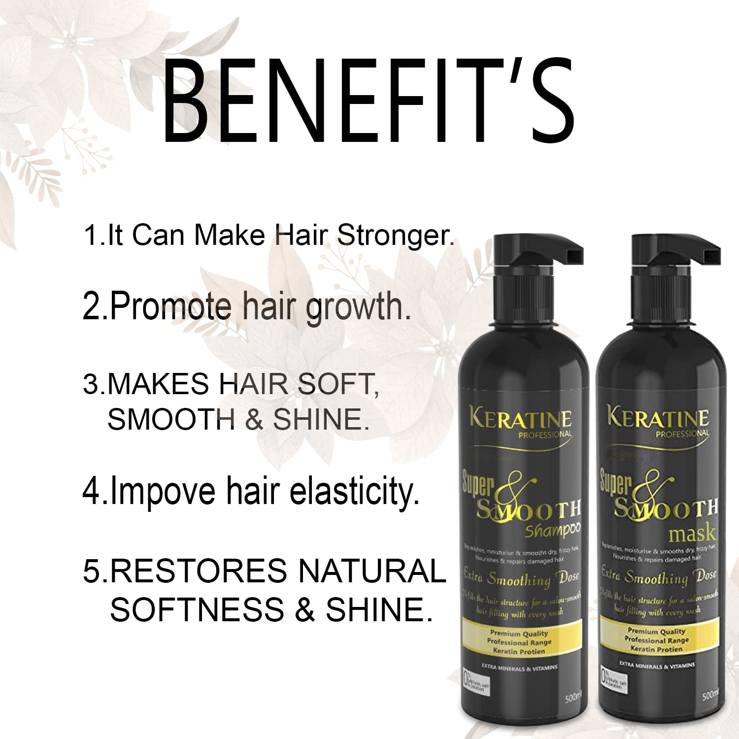 Keratine Super Smooth Repair Hair Shampoo and Mask - Deep Repair and Smoothness — Combo (view 6)