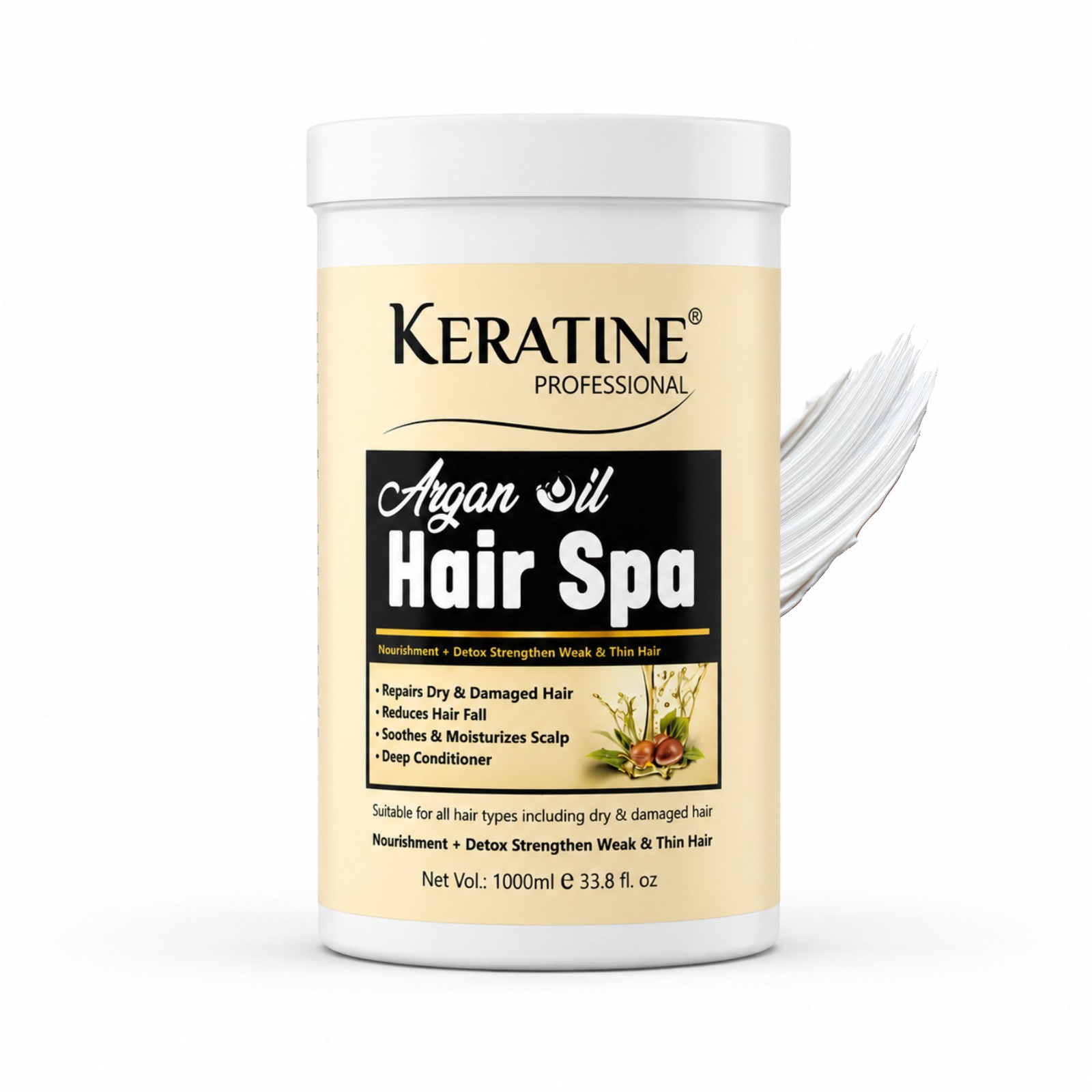 Keratine Professional Argan Oil Hair Spa - With Deep Nourishment & Shine (1000ml)